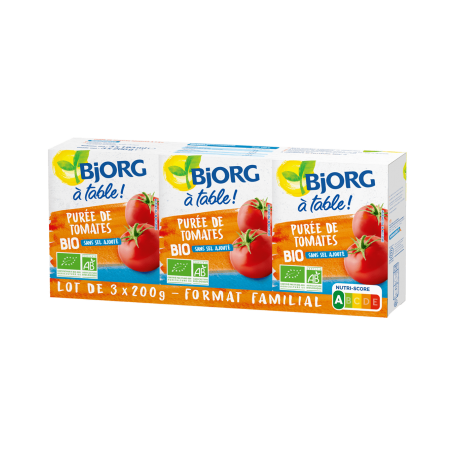 ECO BJORG PIURE DE TOMATE, 3x200g