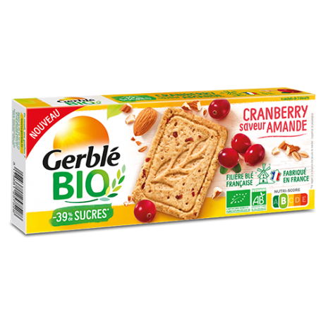 GERBLE BIO BISCUITI MIGDALE-MERISOARE, 132g