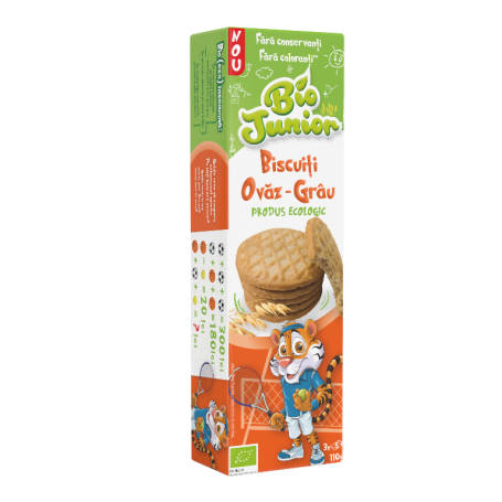 ECO BIO JUNIOR BISCUITI OVAZ-GRAU, 110g