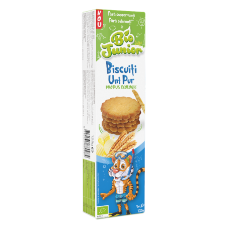 ECO BIO JUNIOR BISCUITI UNT PUR, 125g