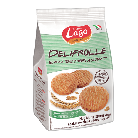 LAGO FARA ZAHAR ADAUGAT BISCUITI DELIFROLLE, 320g