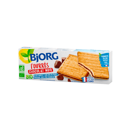 ECO BJORG BISCUITI UMPLUTI CU CIOCOLATA NEAGRA, 150g