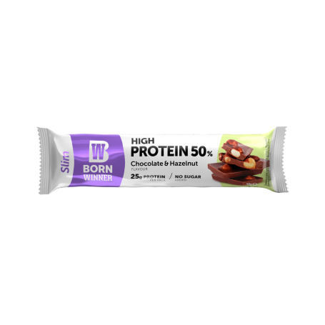 BORN WINNER SLIM BATON PROTEIC 50% FARA ZAHAR ADAUGAT CIOCO - ALUNE, 60g