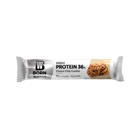 BORN WINNER MEGA PRO BATON PROTEIC 36% FARA ZAHAR ADAUGAT COOKIE PEPITE CIOCO, 84g