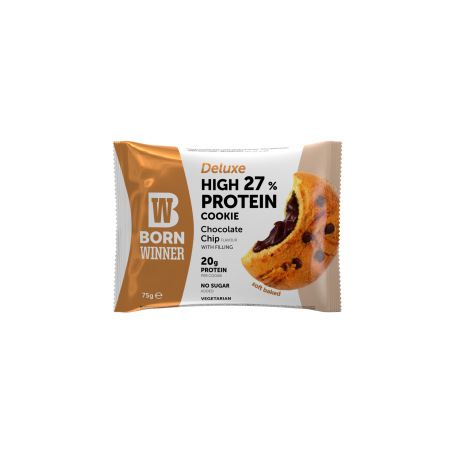 BORN WINNER DELUXE COOKIE PROTEIC 27% FARA ZAHAR ADAUGAT CHIP & CREMA CIOCO, 75g