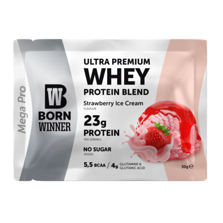 BORN WINNER MEGA PRO PUDRA PROTEICA 69% BCAA FARA ZAHAR ADAUGAT CAPSUNI, 30g