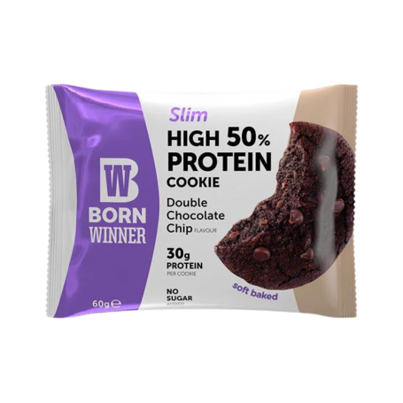 BORN WINNER SLIM COOKIE HP 50% FARA ZAHAR DOUBLE CHOCOLATE 60g