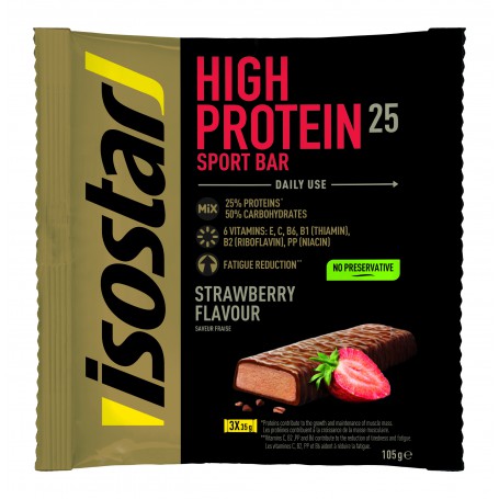 ISOSTAR HIGH PROTEIN BATOANE PROTEICE CAPSUNI, 3x35g